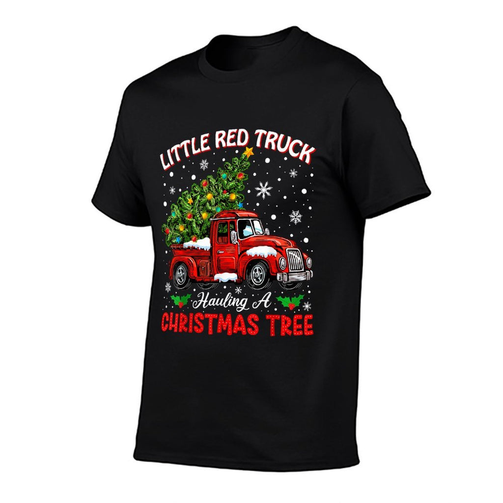 Little Red Truck Hauling A Christmas Tree  Breathable T-Shirt