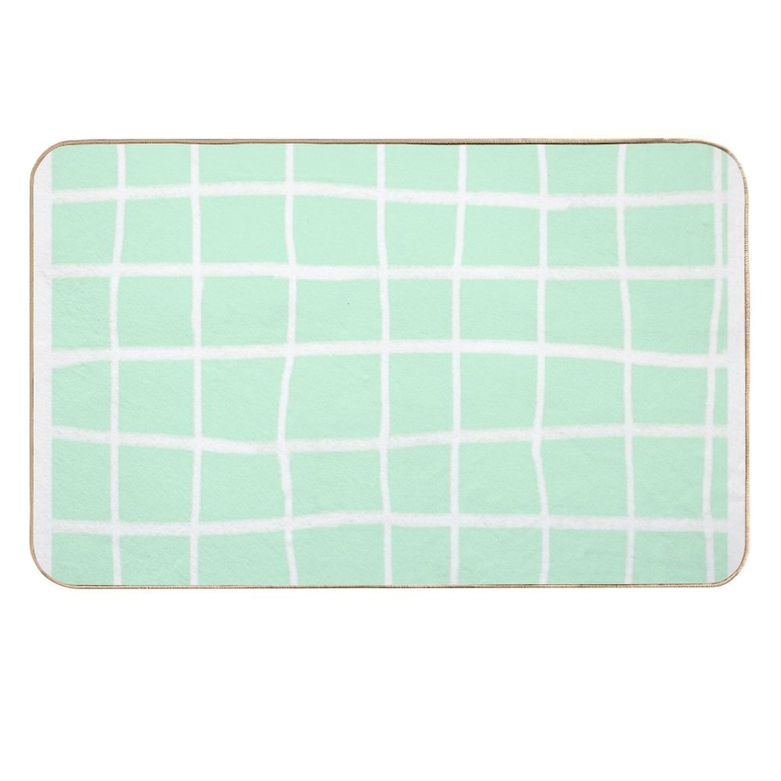 Hand Drawn Pastel Mint Pattern (mint Green Snow White)  Multi-Purpose Bath Mat