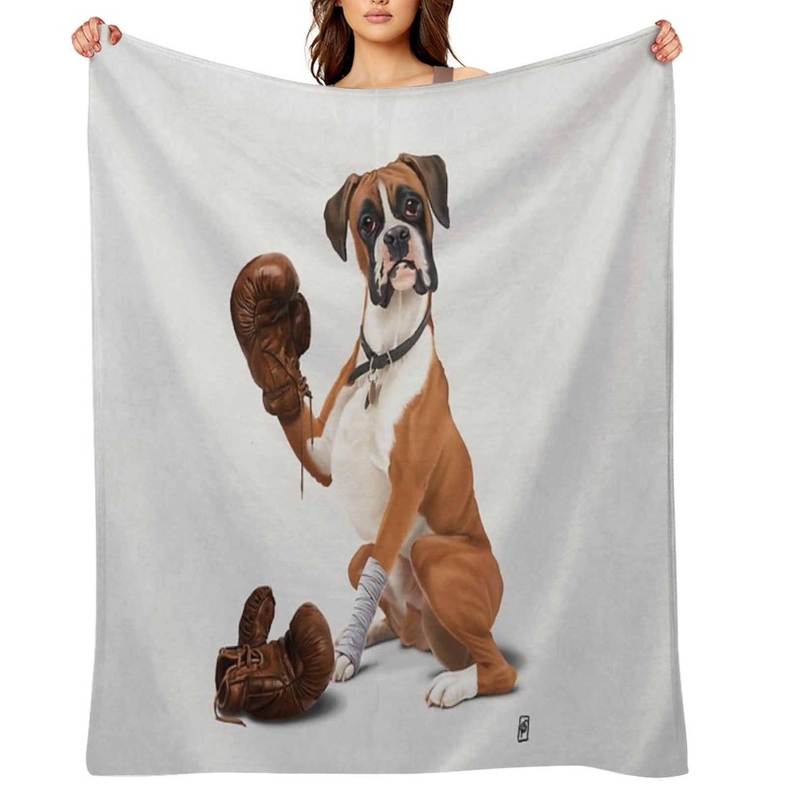 The Boxer (Wordless) Easy Care Throw Blanket