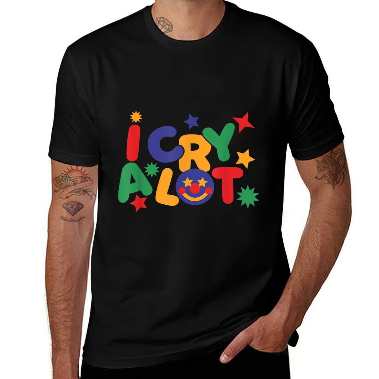 I Cry A Lot, Funny Clowncore Meme  Graphic-printed T-Shirt