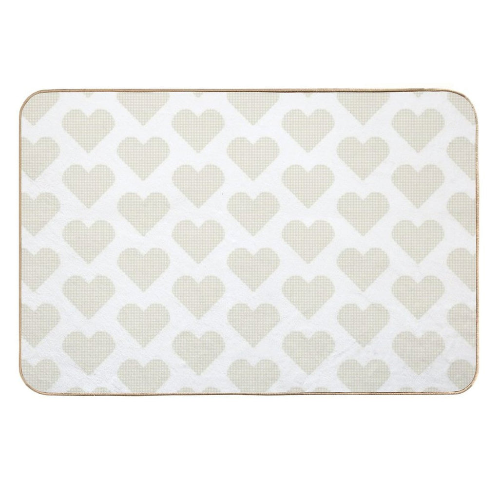 Sunny Yellow Heart Gingham Joy  Anti-Trip Bath Mat