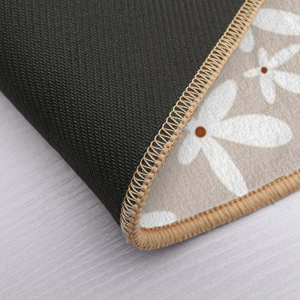 Quirky Florals in Beige, Terracotta And White  Dirt-Trapping Bath Mat