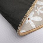 Quirky Florals in Beige, Terracotta And White  Dirt-Trapping Bath Mat