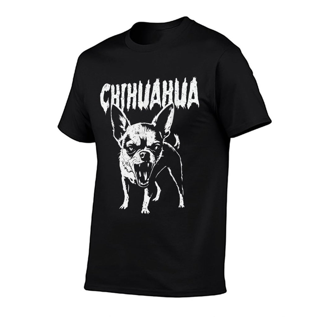 Angry Chihuahua Heavy Metal Lover Rage  Fade-proof Color T-Shirt