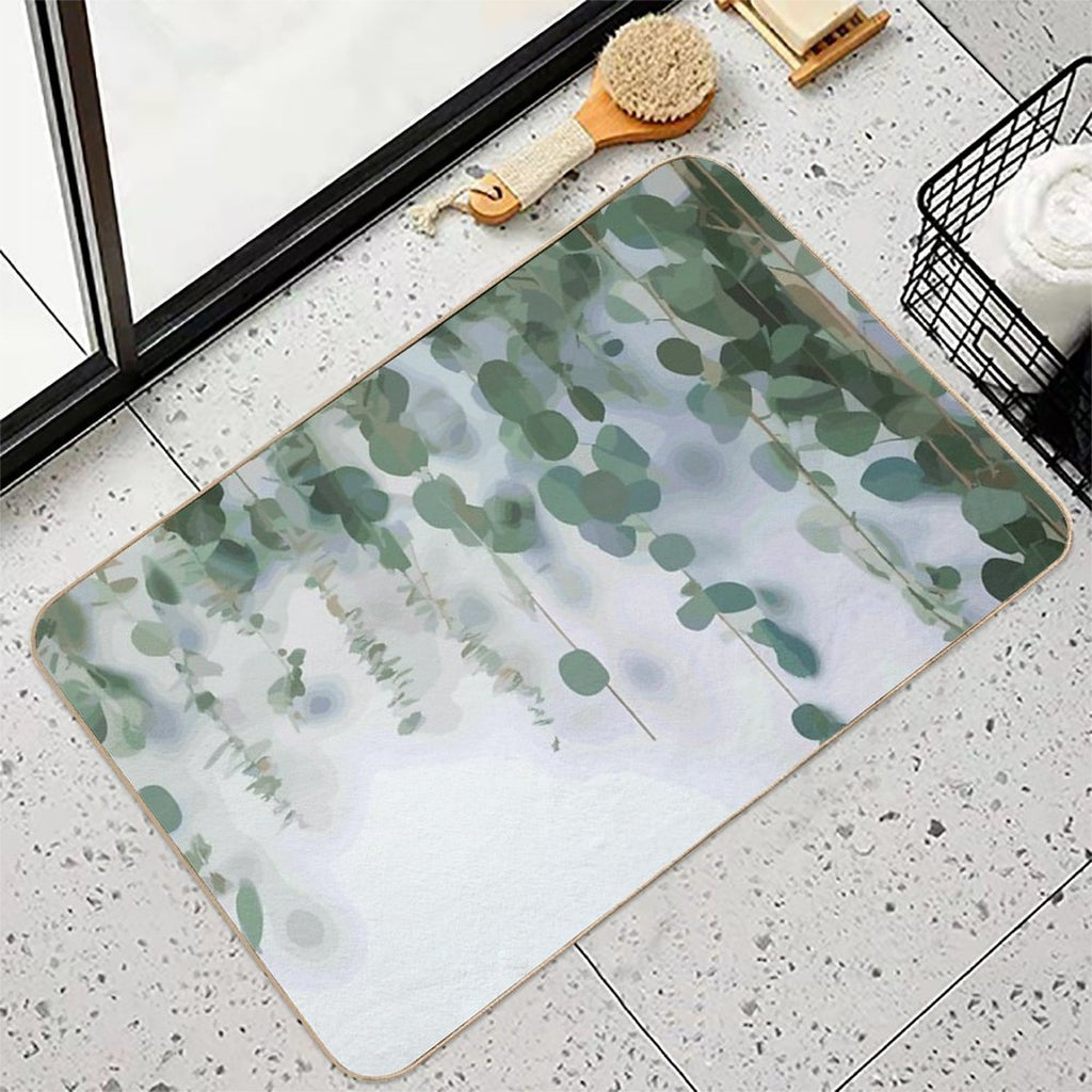 Eucalyptus Leaves And Branches  Absorbent Bath Mat