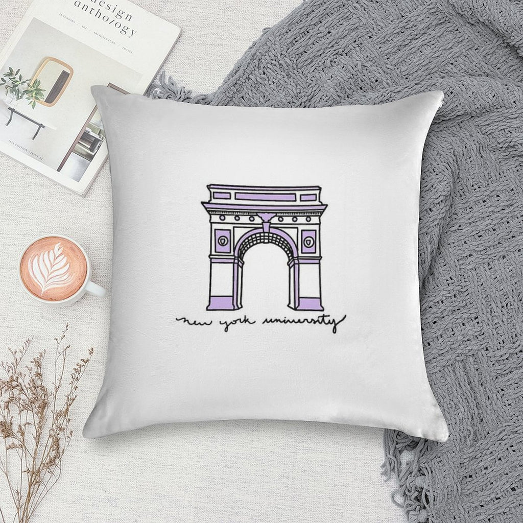 NYU Sticker Soft Skin-Friendly Throw Pillow