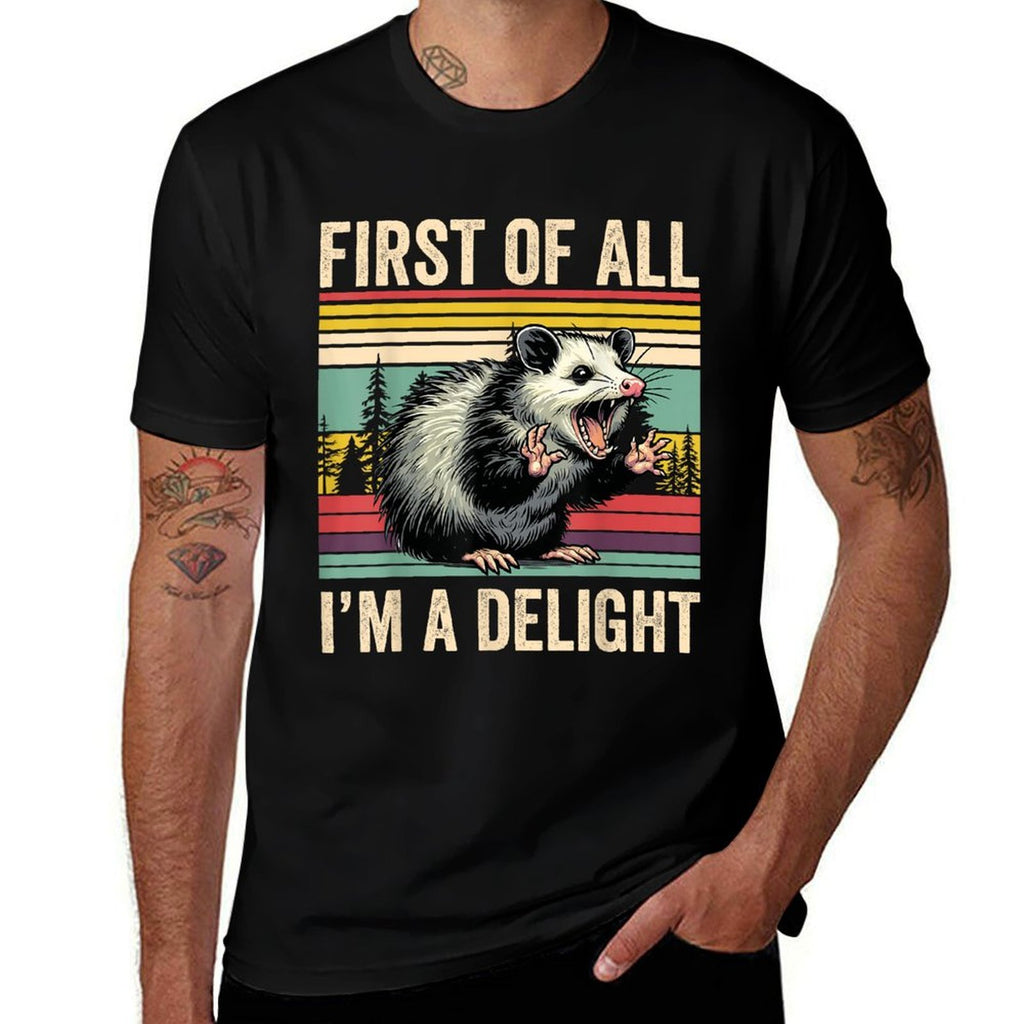 Opossum First Of All Im A Delight Possum Gifts For Men Women  Heathered Texture T-Shirt