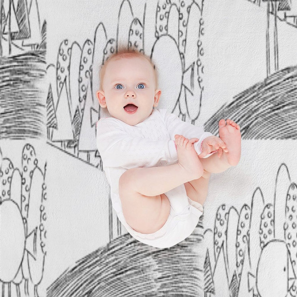 Imagine Birds with Long Legs Bw Easy Care Throw Blanket