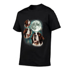 Three St Bernard Moon  3 Rescue Dog Howling Meme Canine Pup Men Women  Versatile T-Shirt