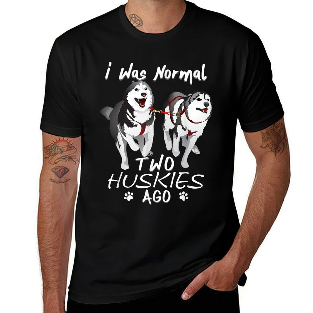 I Was Normal 2 Siberian Huskies Ago - Awesome Cute Dog Men Women  Heathered Texture T-Shirt