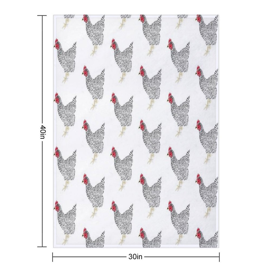 Barred Rock Hen Compact Throw Blanket