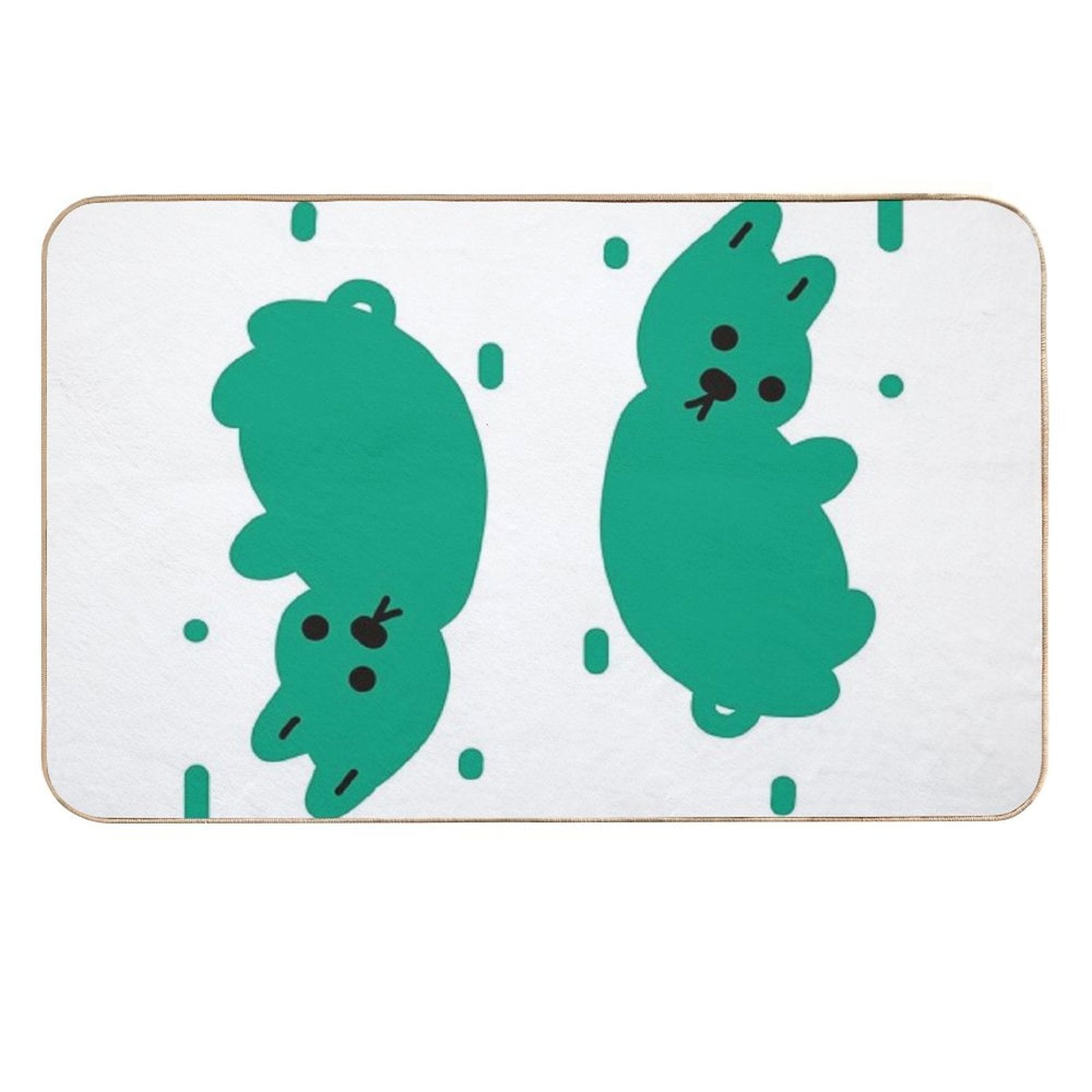 Cute Green Rabbit Rain  Stain-Proof Bath Mat