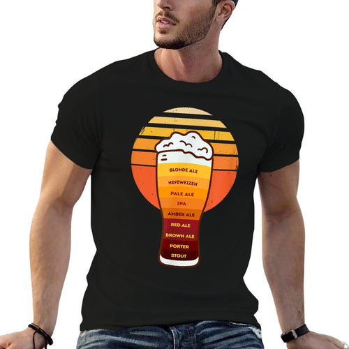 Beer Diversity in A Beer Glass with Foam - Retro Beer Types  Oversized Silhouette T-Shirt