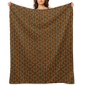 Minimalist Honeycomb Brown And Taupe Compact Throw Blanket