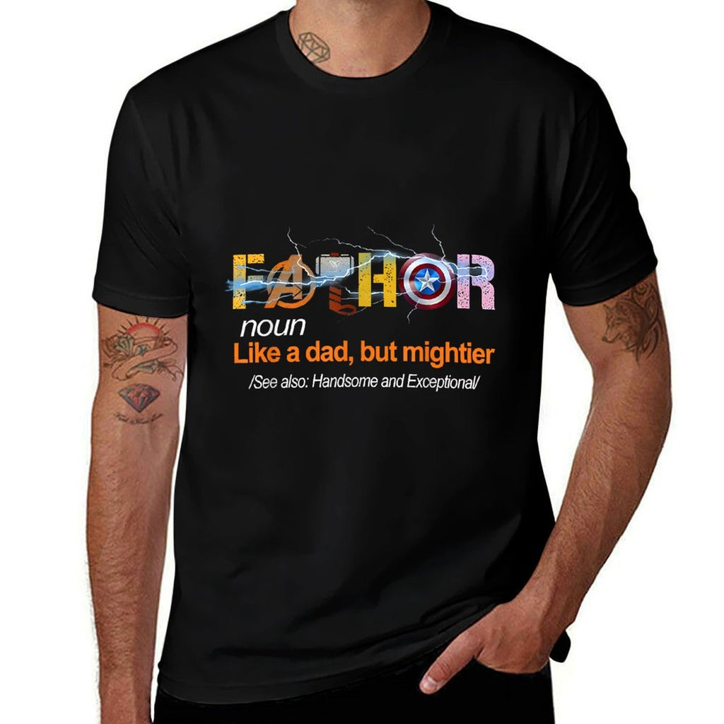 Fa-Thor Like Dad Just Way Mightier Hero Fathers Day  Trendy Pattern T-Shirt