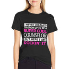 Counselor Tshirts Only Funny Counselor Womens Black Modern Humorous Letter Print  Wrinkle-resistant T-Shirt