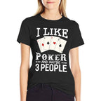 Poker Game Gifts Unisex Poker Black Small Crew Neck Letter Print Modern Poker Humor Gift  Relaxed-fit T-Shirt