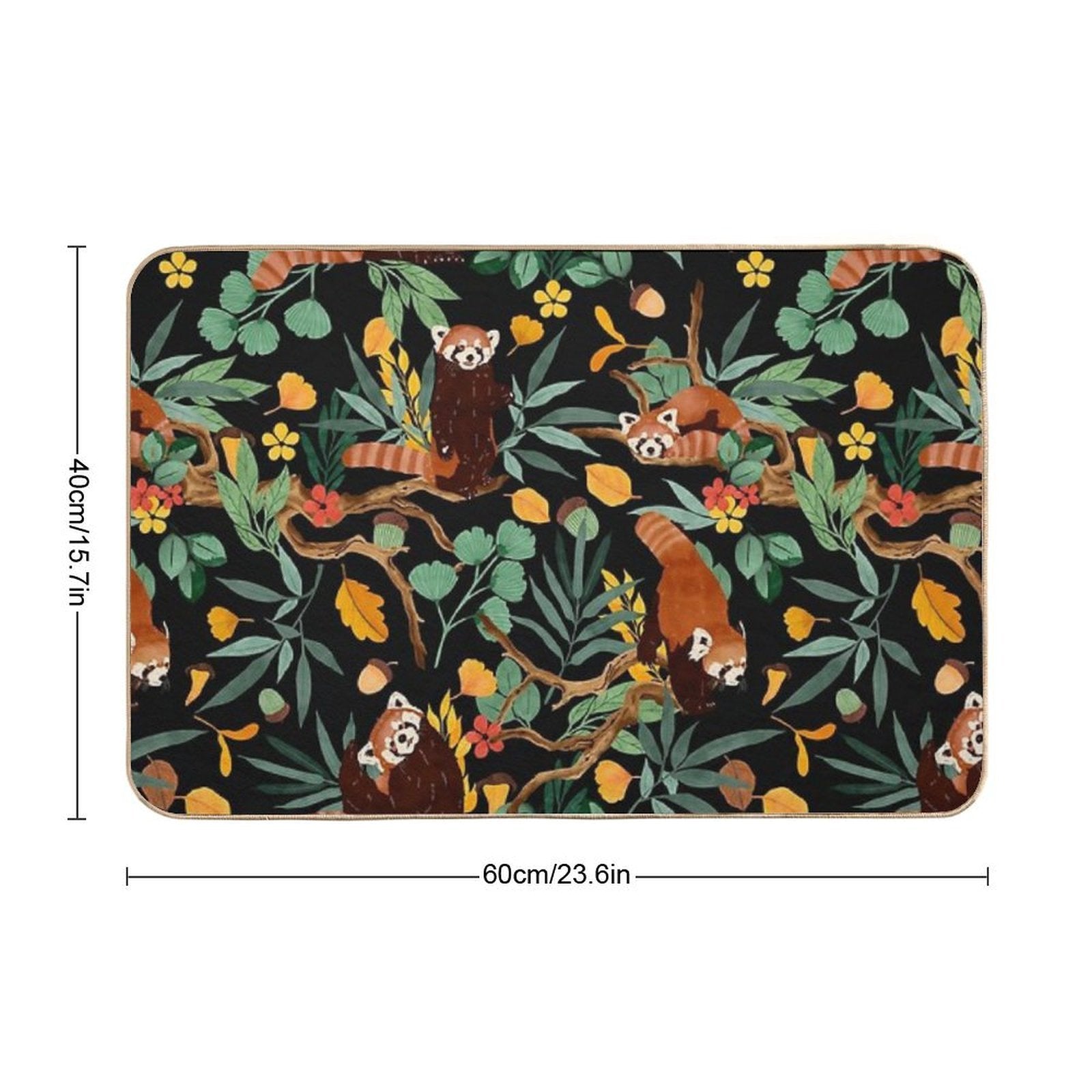 RED PANDAS IN DARK WILD NATURE  Non-Slip Bath Mat
