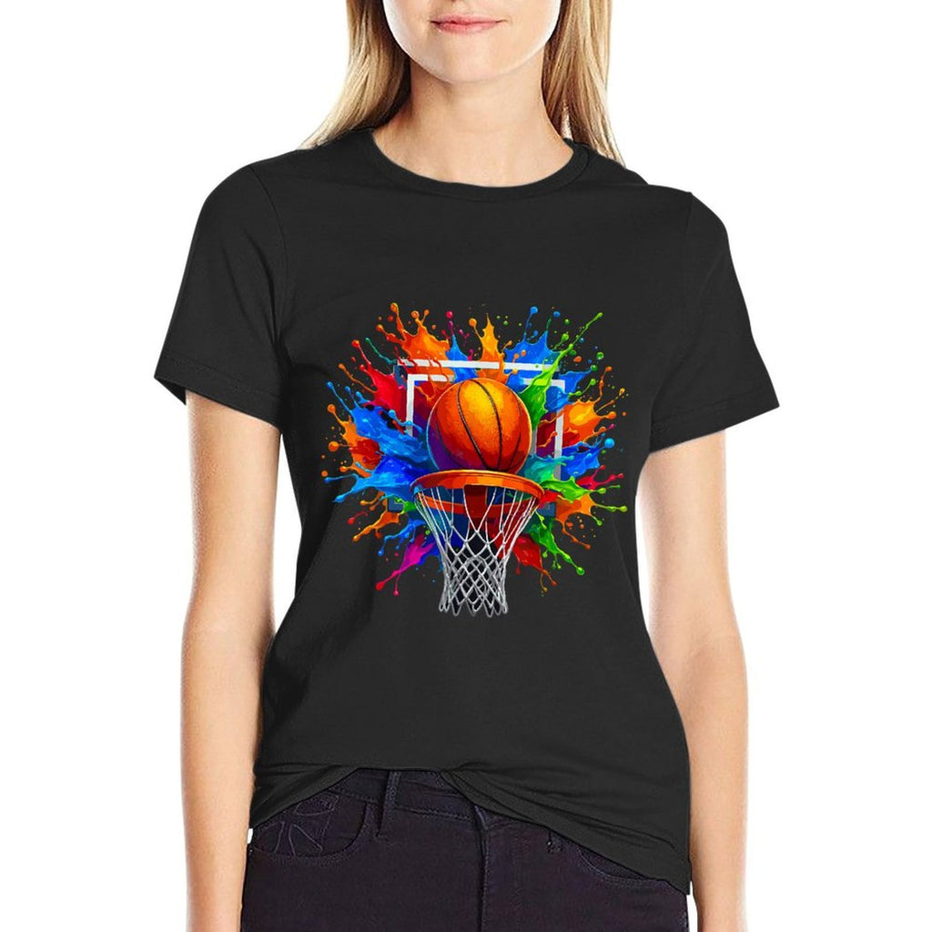 Basketball Color Splash Basketball  Graphic-printed T-Shirt