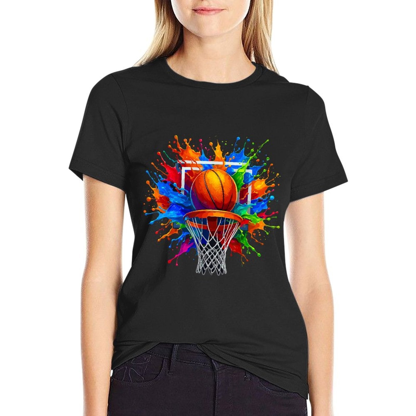 Basketball Color Splash Basketball  Graphic-printed T-Shirt