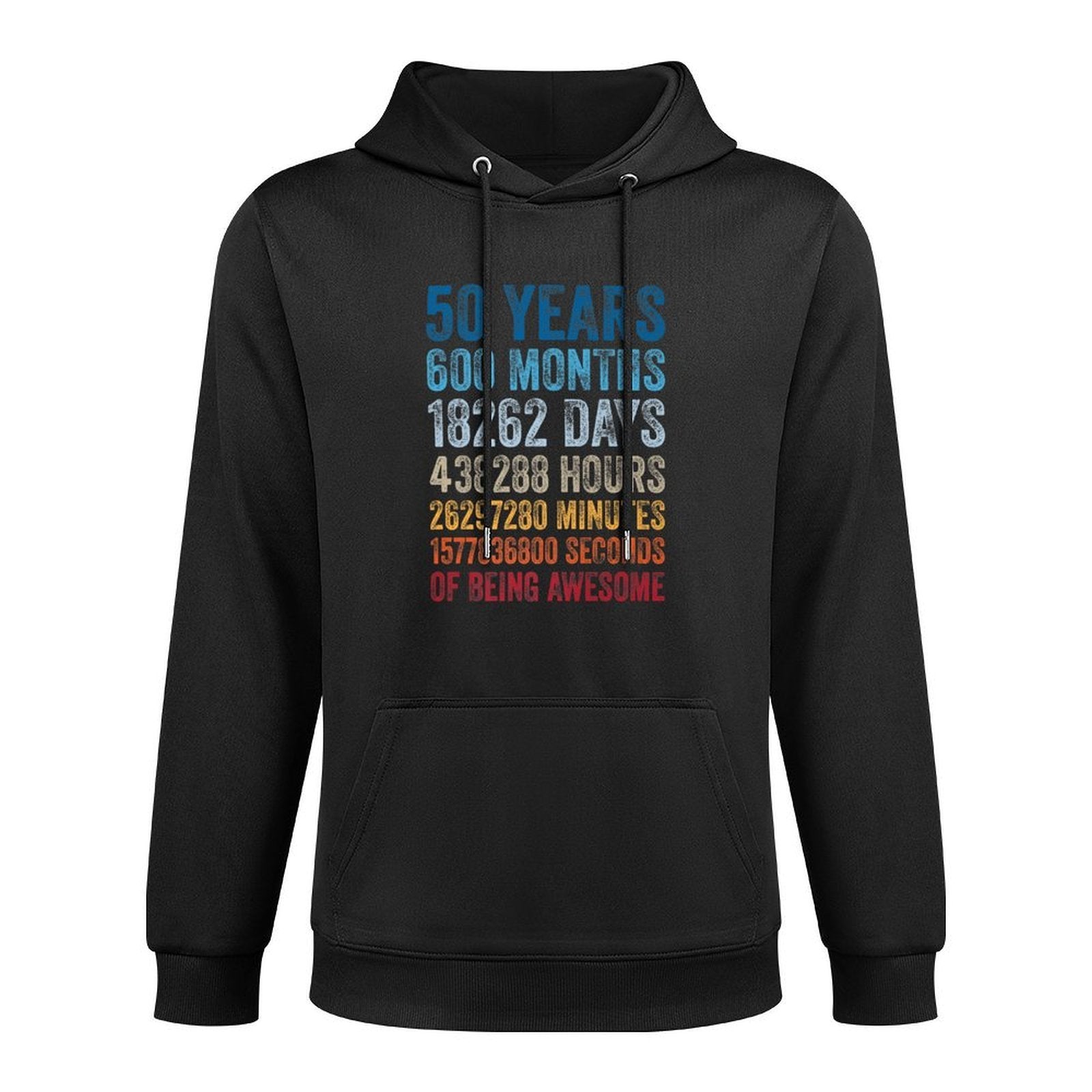 50 Years of Being Awesome Days Hours Minutes 50th Birthday Premium Durable Construction Hoodie