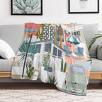 Retro Palm Springs II Easy Care Throw Blanket