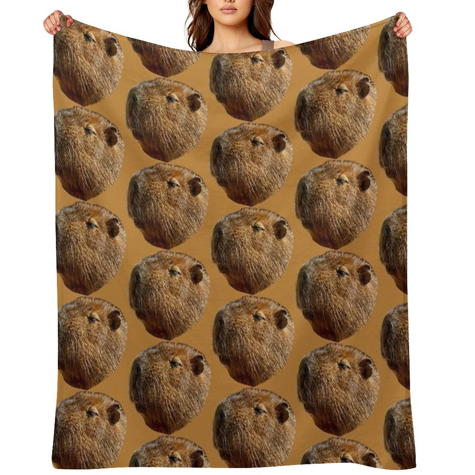 Just Resting Capybara Plush Throw Blanket