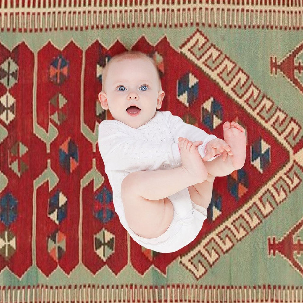 Antique Turkish Carpet Kilim Print Durable Throw Blanket