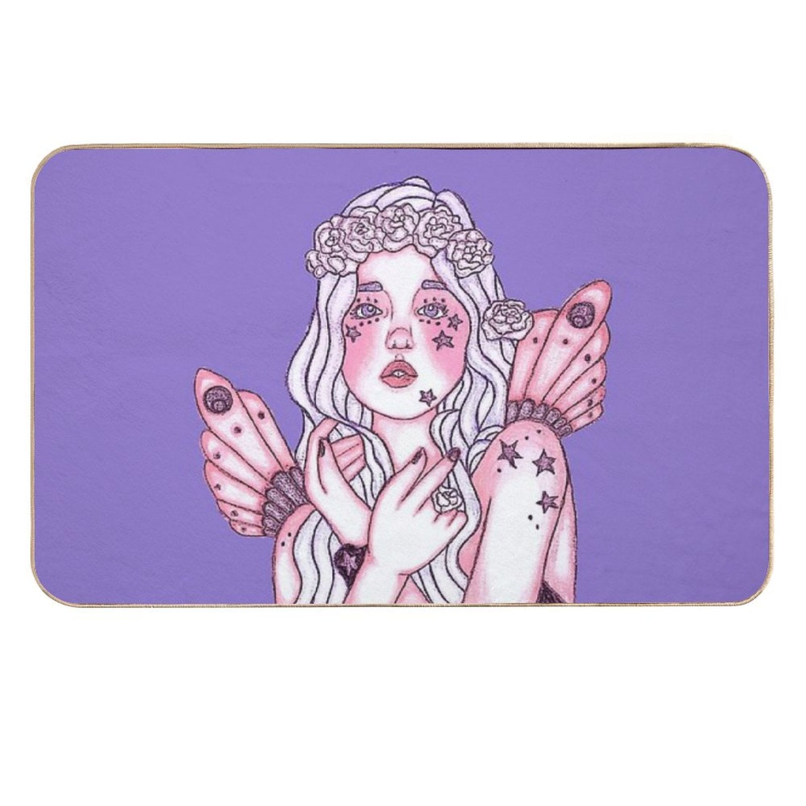 Among The Stars In Lavender Evening Star Fairy  Stain-Proof Bath Mat