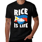 Rice Is Life Philippine Rice Lover  Oversized Silhouette T-Shirt