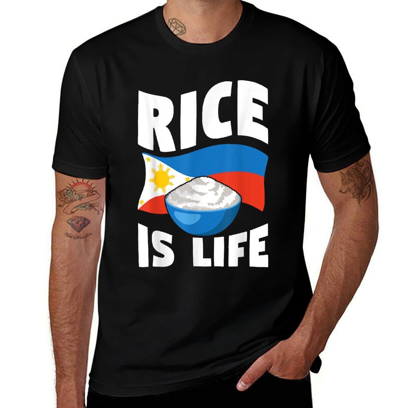 Rice Is Life Philippine Rice Lover  Oversized Silhouette T-Shirt