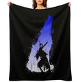 The Walker of Abyss (Version BlueWhite) Eco-conscious Throw Blanket