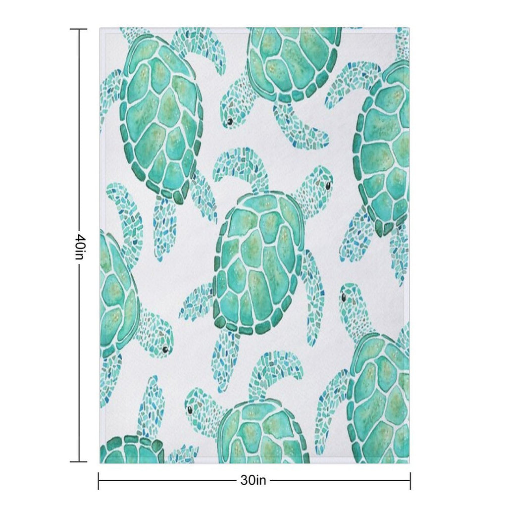 Turtle Pattern Easy Care Throw Blanket