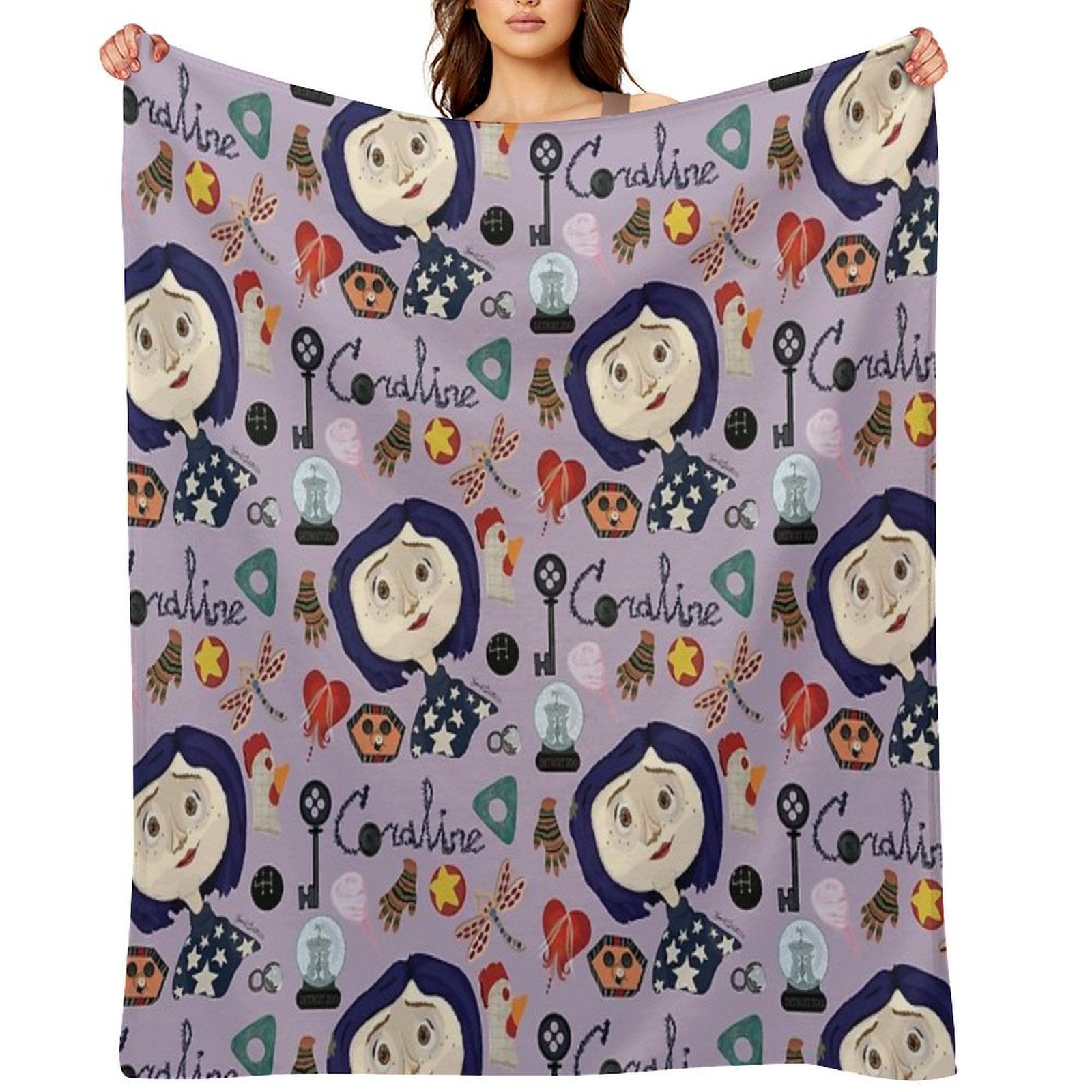 At The Pink Palace Apartments Pattern Easy Care Throw Blanket