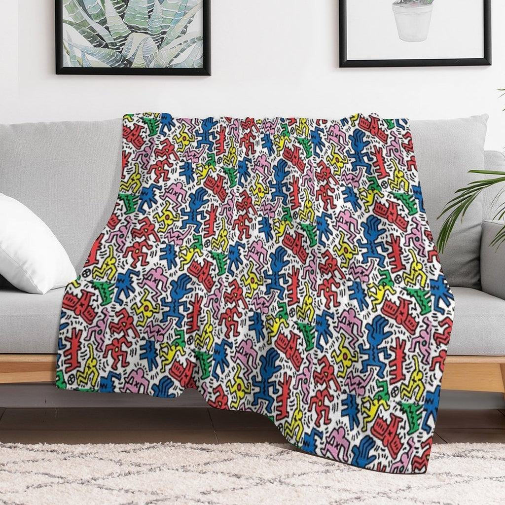 Haring Pop Art Shrink-resistant Throw Blanket
