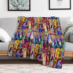 Retro Mansion Collage Multi-functional Throw Blanket