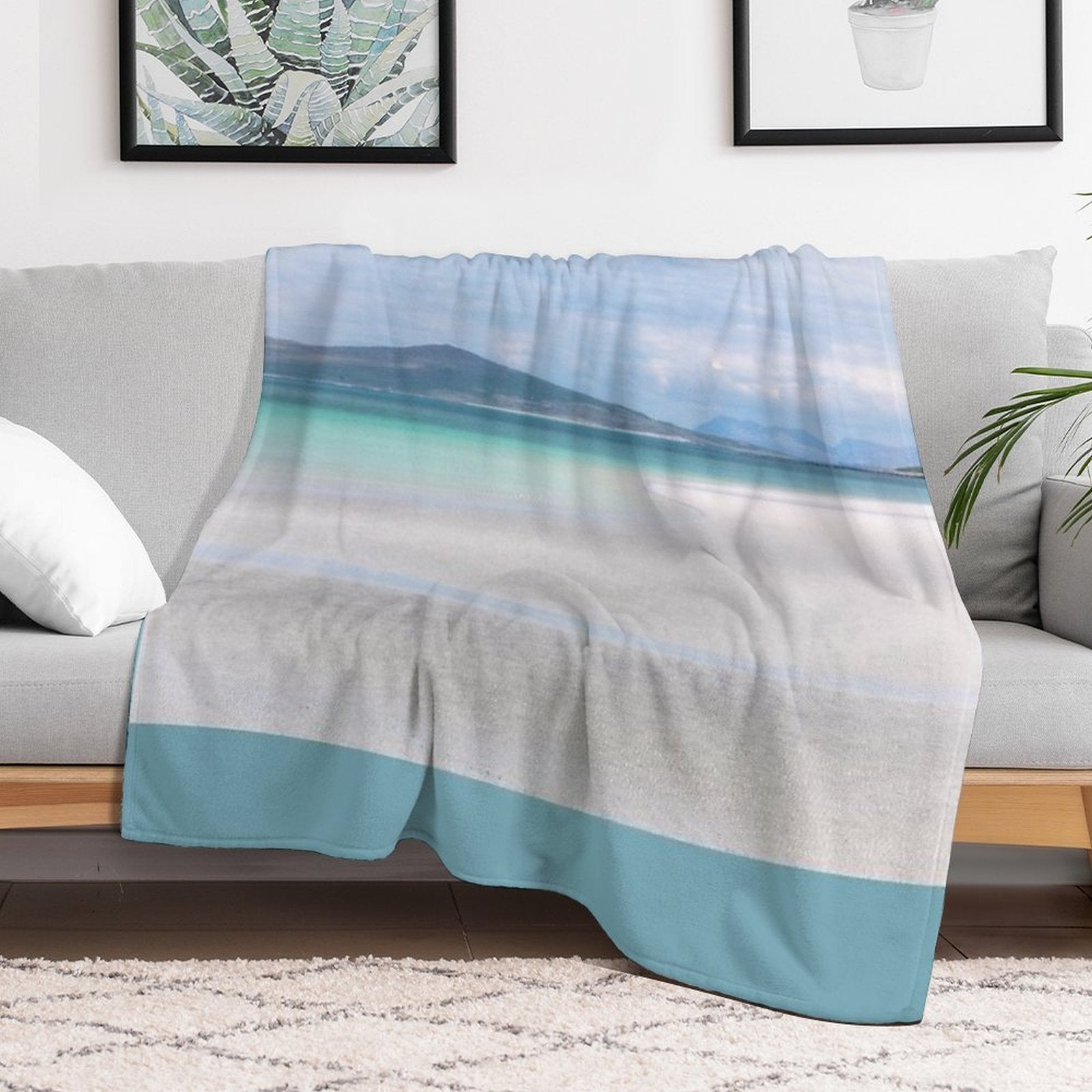 Clachan Sands Serene Scene North Uist Outer Hebrides Wrinkle-free Throw Blanket