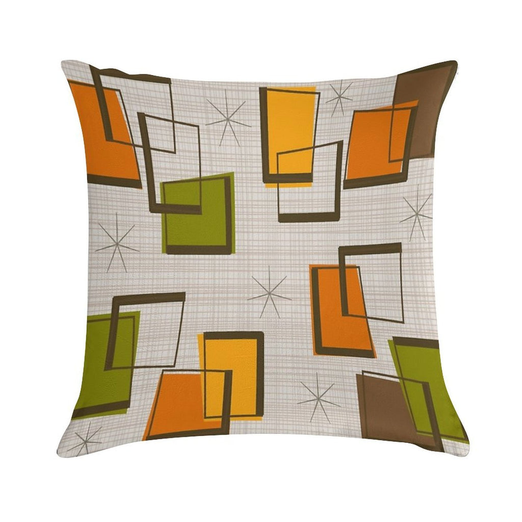 Rectangles And Stars Mid-Century Soft Gift Ready Throw Pillow