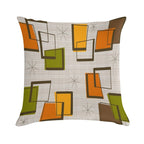 Rectangles And Stars Mid-Century Soft Gift Ready Throw Pillow