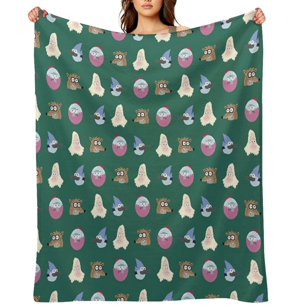 Regular Show - Pixel Pattern Gift-ready Throw Blanket