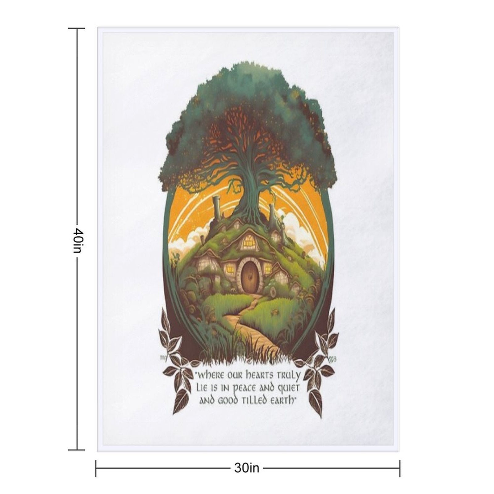 Round Doors Under A Tree - Fantasy Shrink-resistant Throw Blanket