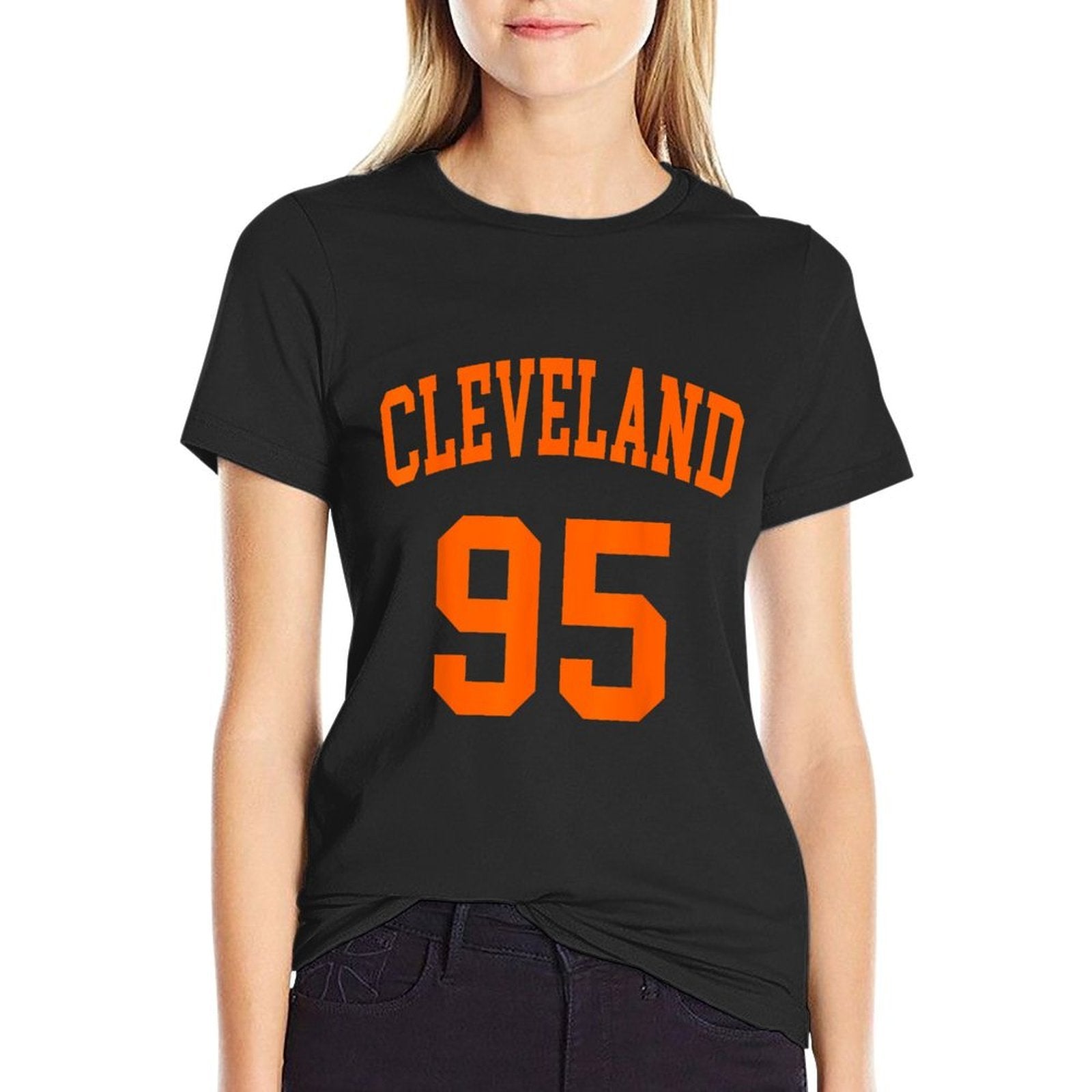 Cleveland Ohio US American College Font Number 95  Slim-fit Cut T-Shirt