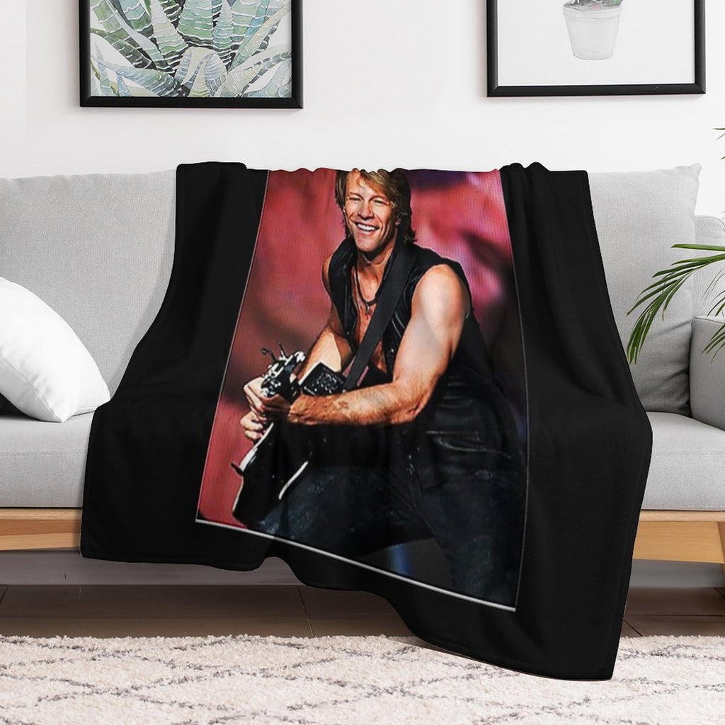 BONS JOVIS ROCKS BAND ON TOUR 2022 Sustainable Throw Blanket