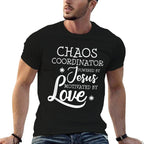 Womens Funny Chaos Coordinator Teacher Powered By Jesus Gift  Breathable T-Shirt