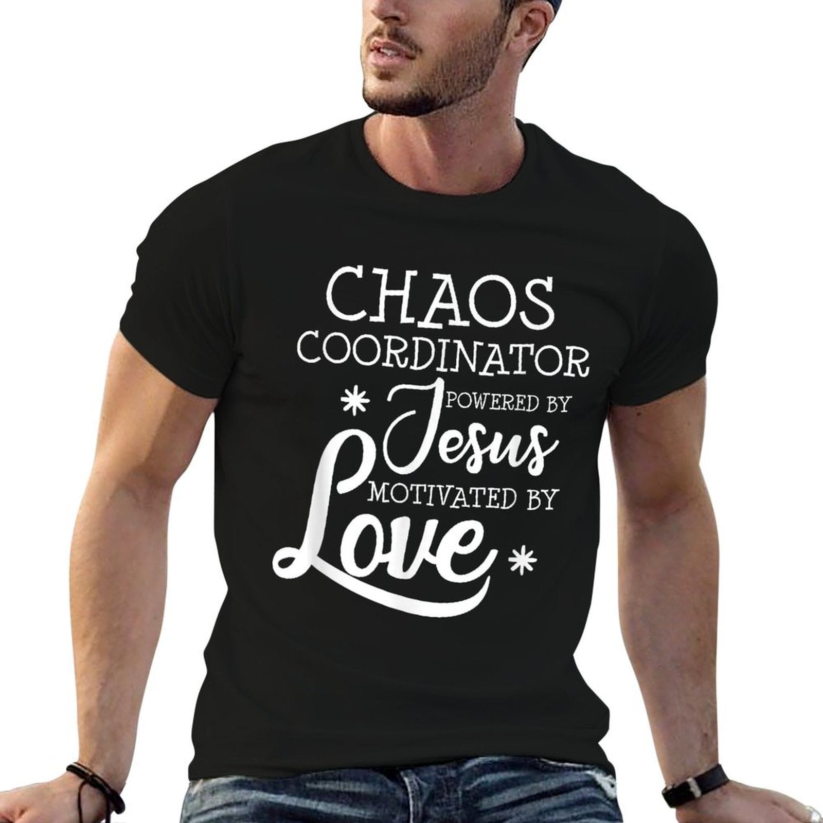 Womens Funny Chaos Coordinator Teacher Powered By Jesus Gift  Breathable T-Shirt