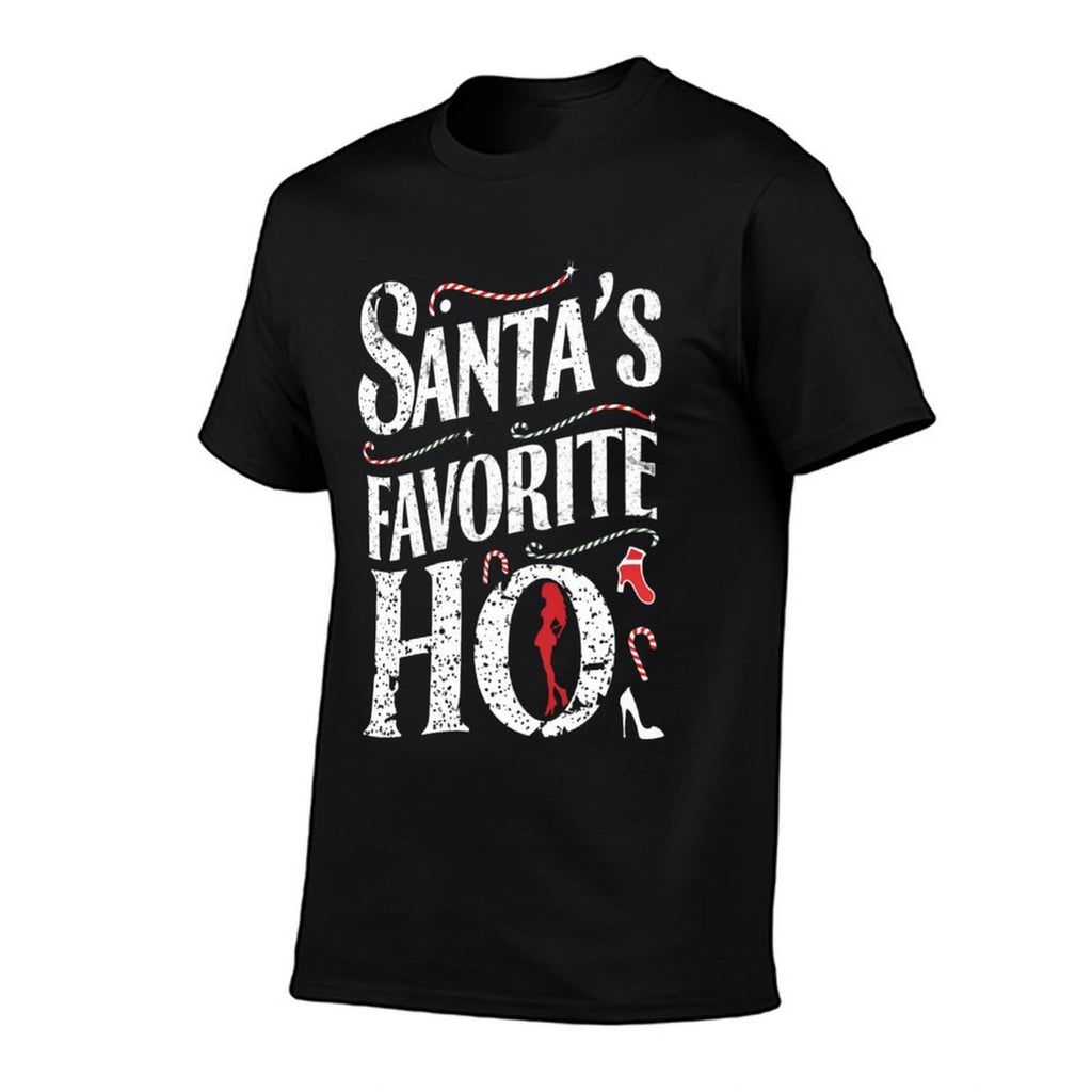 Funny Santas Favorite Ho Inappropriate Christmas for Women  Fade-proof Color T-Shirt