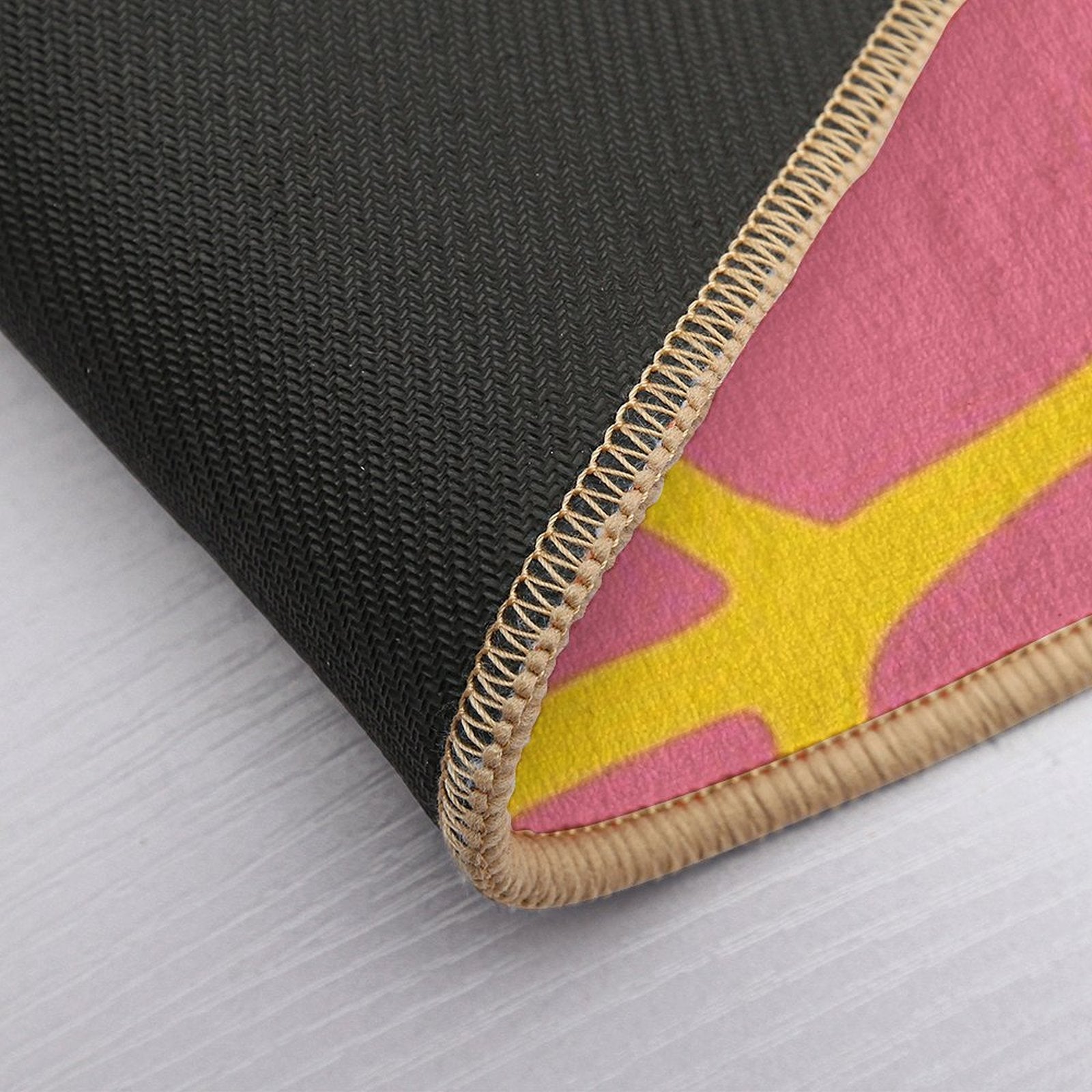 Giraffe Print - Lemon Yellow & Watermelon Pink  Odorless Bath Mat