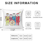 SGT Peppurr's Lonely Hearts Cats Band Soft Reinforced Edging Throw Pillow