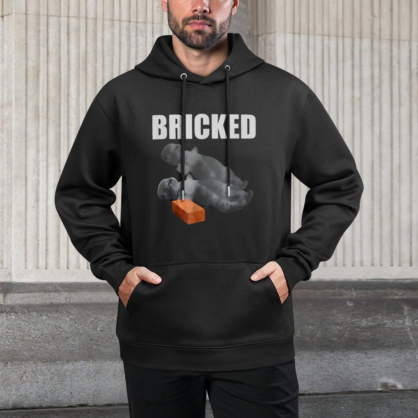 Cat Bricked Funny Knocked Out Meme Silly Cats Saying Versatile Streetwear Hoodie