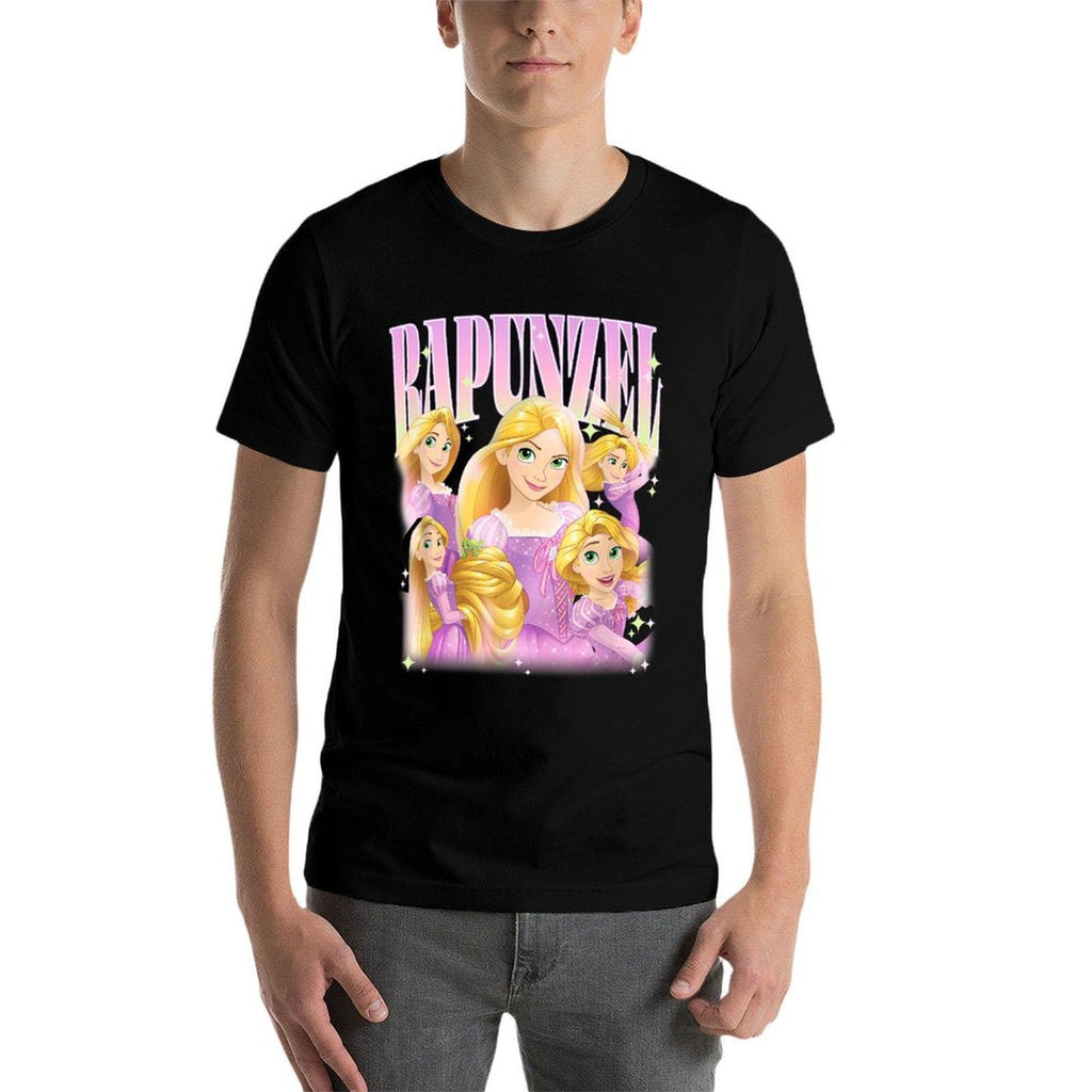 Disney Tangled Princess Rapunzel Multi Pose  Trendy Pattern T-Shirt